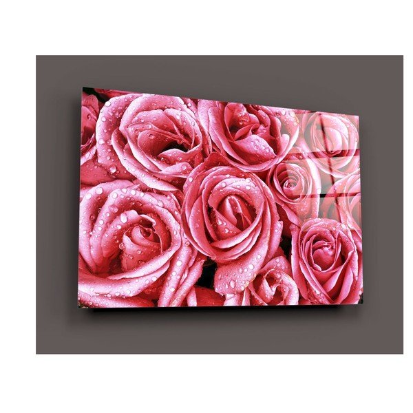 Pittura su vetro Rose rosa - Insigne-image-3