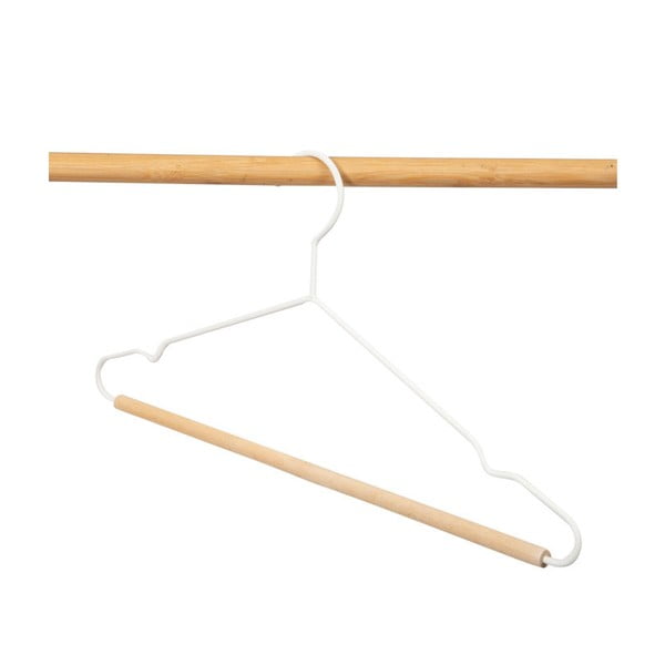 Set di 2 appendiabiti bianchi con dettaglio in legno Smerigliato - Compactor