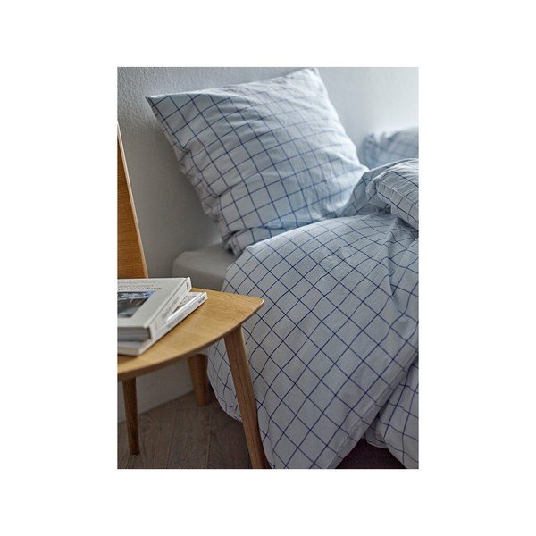 Set copripiumino e federa azzurro in cotone renforcé per letto singolo 140x200 cm Vista – Södahl-image-1