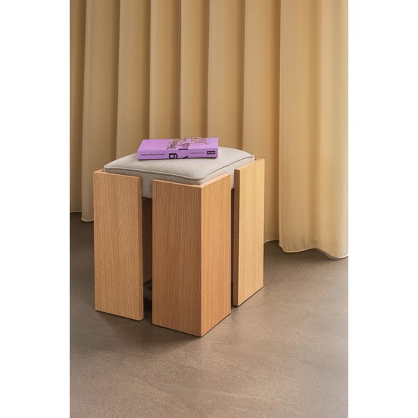 Sgabello in colore naturale Forma - Hübsch-image-1