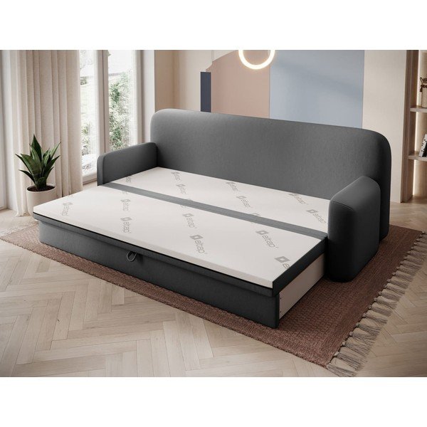 Divano grigio tortora allungabile/con contenitore con rivestimento in velluto 236 cm Elioss – ELTAP-image-2