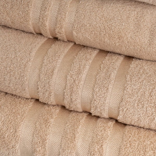 Asciugamano tipo terry beige in cotone 70x140 cm Simple – Casa Selección-image-1