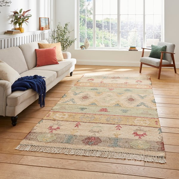 Tappeto beige in iuta tessuto a mano 120x170 cm Bazaar – Think Rugs-image-2