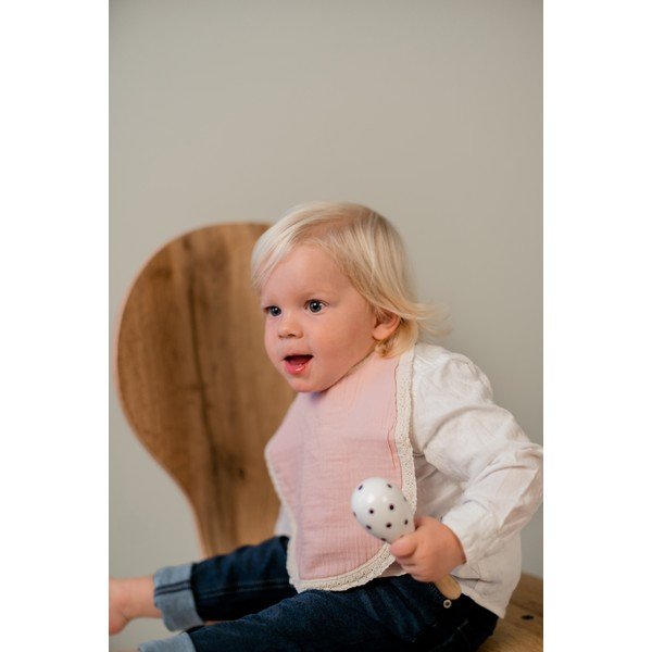 Bavaglino in mussola rosa Paris - Kindsgut-image-1