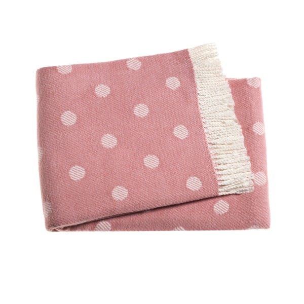 Plaid a pois rosa con cotone , 140 x 180 cm Sevilla - Euromant