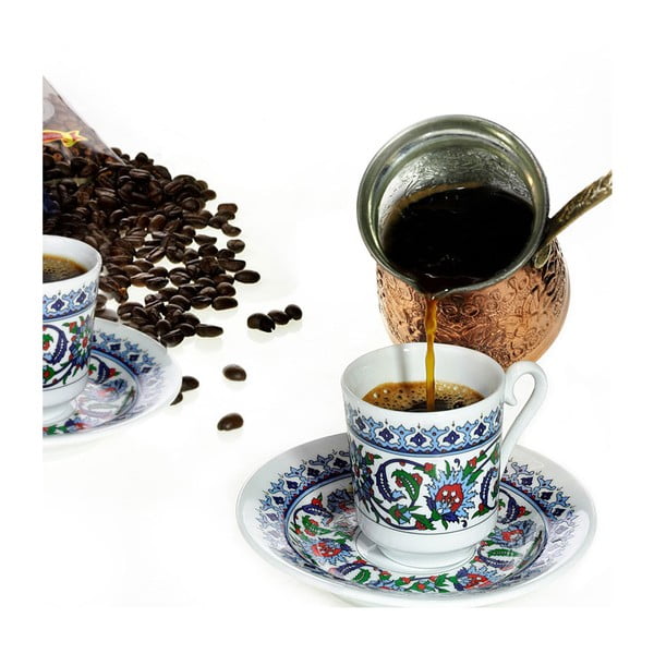 Set di 6 tazze e piattini in porcellana Kutahya Ornament, 50 ml - Kütahya Porselen-image-2