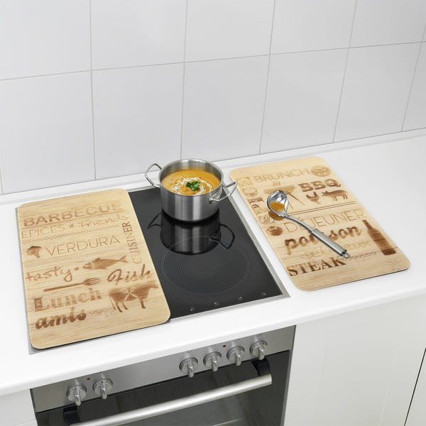 Coperchi per stufe in vetro temperato in set da 2 52x30 cm Barbecue - Maximex-image-1