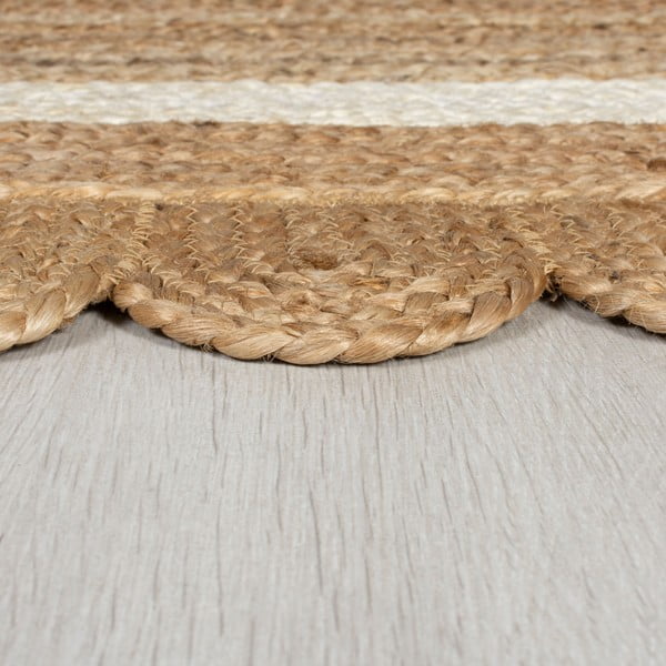 Tappeto di colore naturale/avorio in iuta tessuto a mano 160x230 cm Grace White – Flair Rugs-image-4