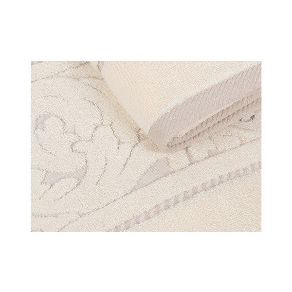 Set di 2 asciugamani in cotone beige , 50 x 90 cm Sultan - Foutastic-image-3