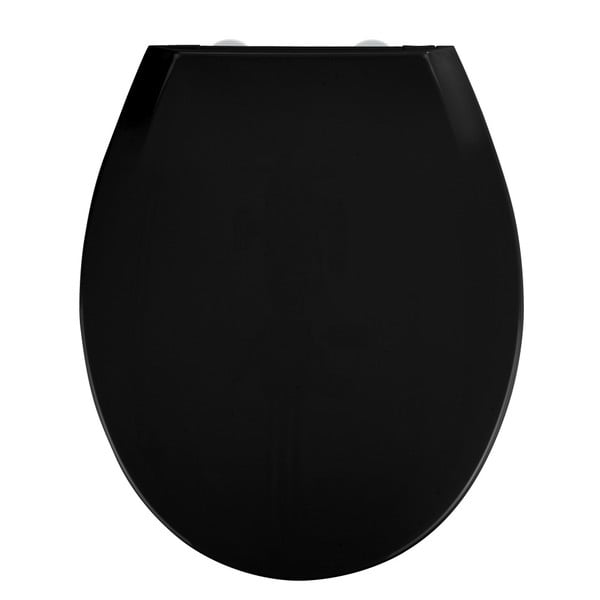 Sedile per wc nero con chiusura facilitata , 44 x 37 cm Kos - Wenko