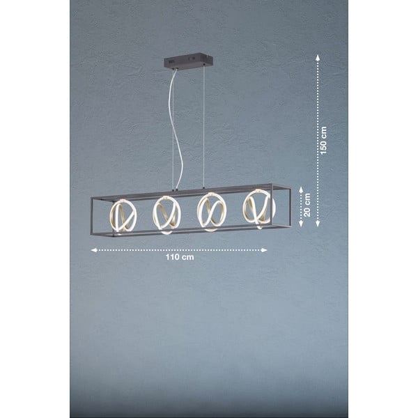 Lampadario dimmerabile a LED nero Gisi - Fischer & Honsel-image-2