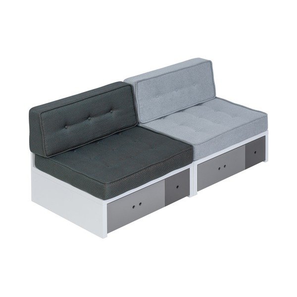Cuscino di seduta grigio-blu per divano modulare Custom - Vox-image-3