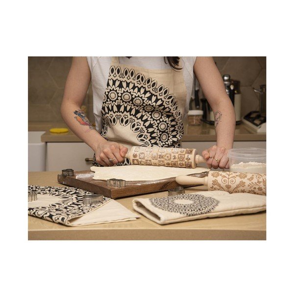 Rullo per pasta in legno con fiore in rilievo Dekor - Orion-image-3