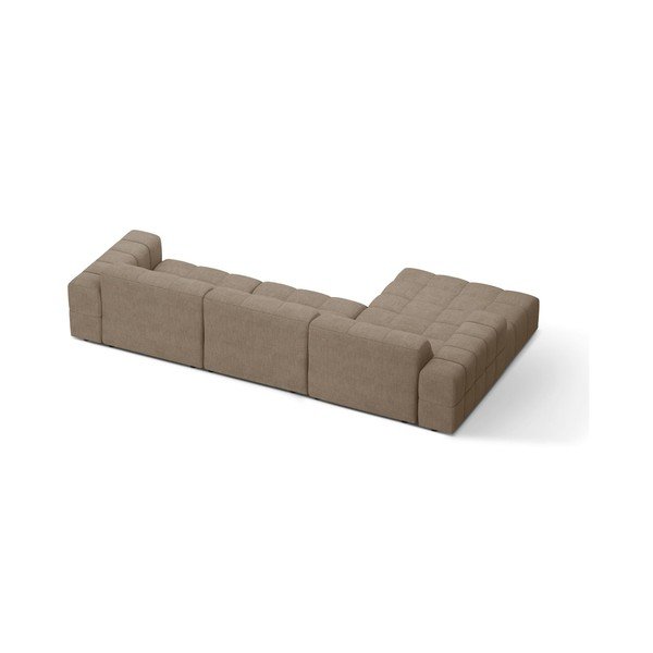 Divano angolare beige (con penisola a sinistra/con chaise lounge) con rivestimento in ciniglia Chicago – Cosmopolitan Design-image-2