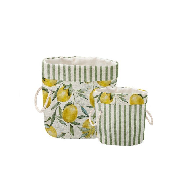 Set di 2 cestini decorativi Lemons And Stripes Lemons and Stripes - Really Nice Things
