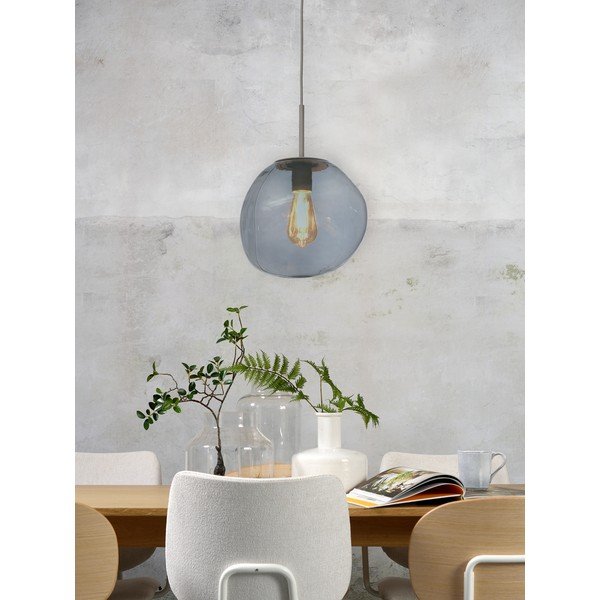Lampada a sospensione grigia con paralume in vetro ø 12 cm Helsinki - it's about RoMi-image-1