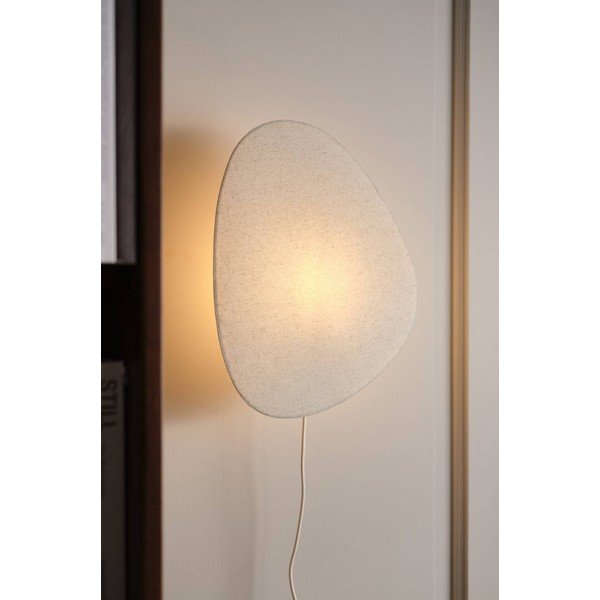 Lampada da parete color crema in lino con alimentazione a corrente Elva – Jotex-image-1