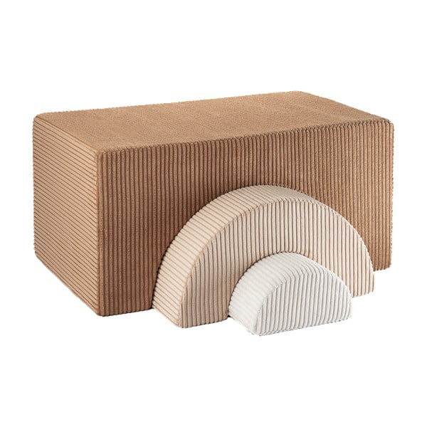 Gioco per psicomotricità marrone in velluto a coste 3 pz altezza totale 37 cm 75x49 cm Rainbow Montessori – Wigiwama