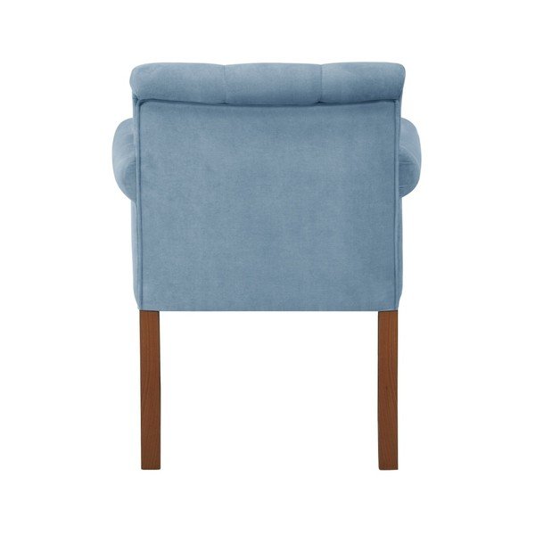 Sedia azzurra con gambe in legno di faggio marrone scuro Flacon - Ted Lapidus Maison-image-4