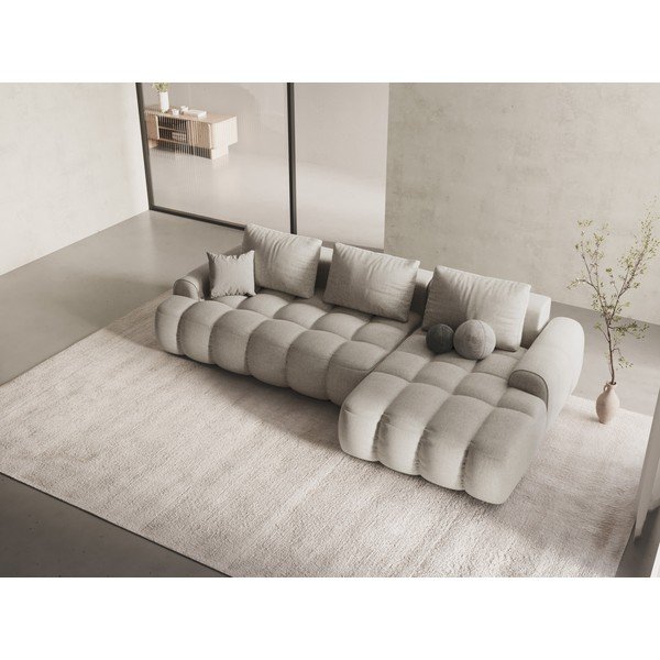 Divano angolare beige allungabile/con contenitore (con penisola a destra/con chaise lounge) Linz – Cosmopolitan Design-image-1