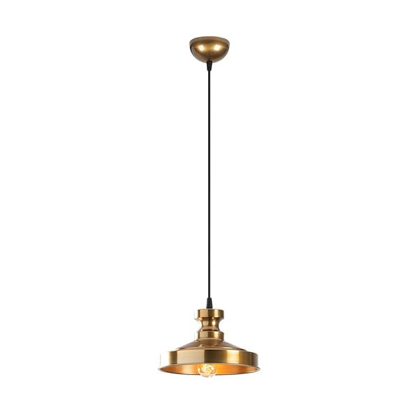 Lampadario dorato con paralume in metallo ø 22 cm Berceste – Opviq lights-image-2