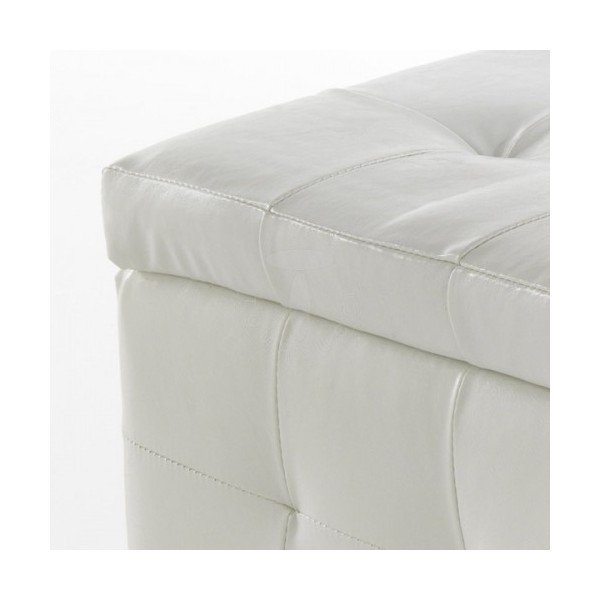 Pouf decorativo bianco con vano portaoggetti Dado - Tomasucci-image-2