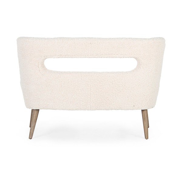 Divano color crema con rivestimento in pelliccia sintetica 115 cm Cortina – Bizzotto-image-4