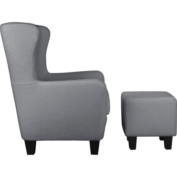 Poltrona in velluto grigio Zhili - Støraa-image-1