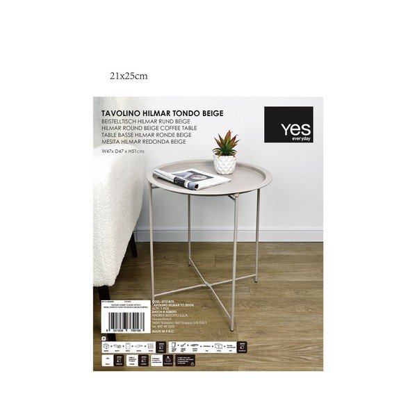 Tavolino rotondo in metallo ø 47 cm Hilmar – Yes Everyday-image-1