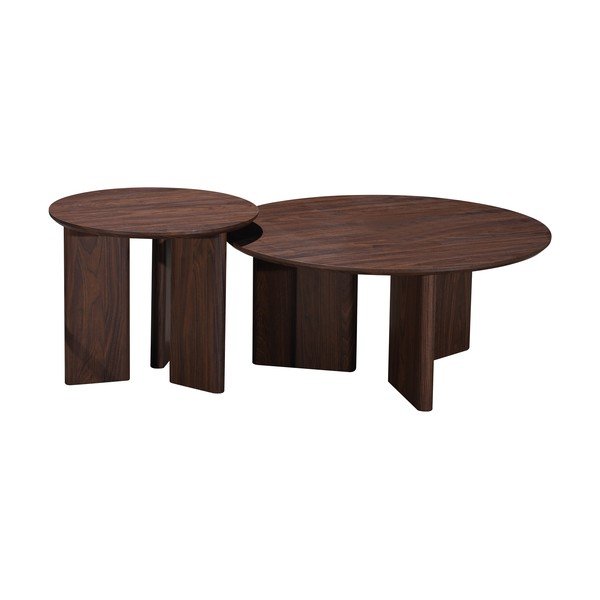 Tavolino da salotto rotondo colore naturale scuro con piano effetto noce ø 50 cm Chatham – Støraa-image-4