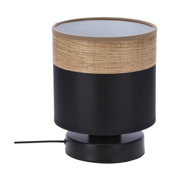 Lampada da tavolo nera con paralume in tessuto (altezza 18 cm) Porto - Candellux Lighting