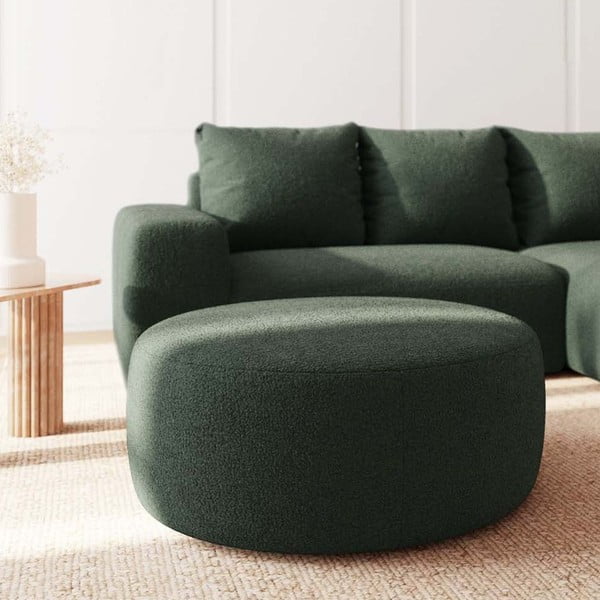 Poggiapiedi verde rivestito in bouclé Monce – Rodier-image-2