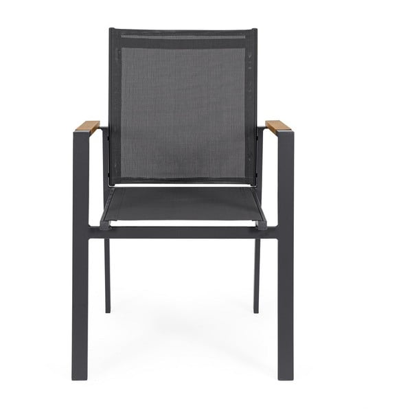 Sedie da esterno in set color antracite in metallo 4 pz Heta   – Bizzotto-image-1