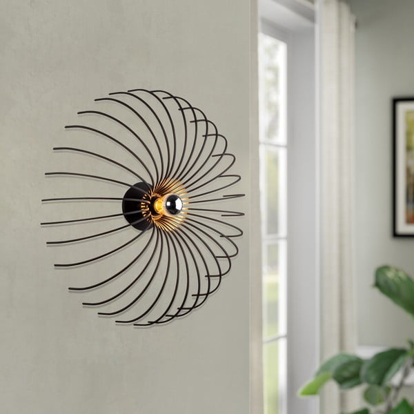 Lampada da parete nera Aspendos, ø 36 cm - Opviq lights-image-1