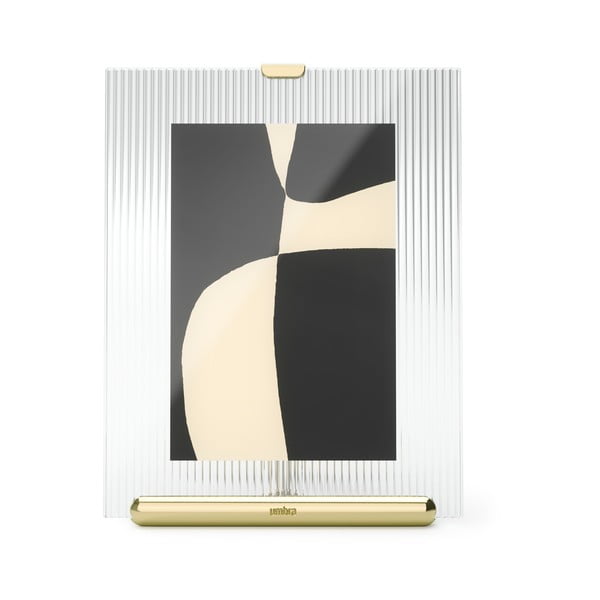 Cornice dorata in vetro verticale con sostegno 16x20 cm Flute – Umbra