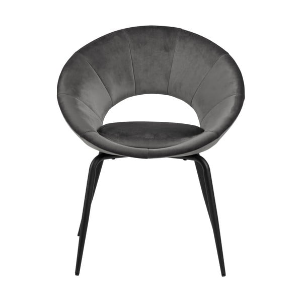 Sedia da pranzo in velluto grigio scuro Julia - Actona-image-2