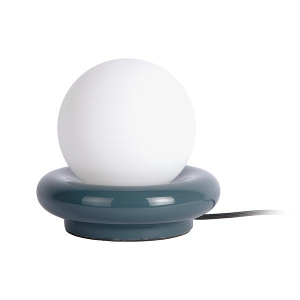 Lampada da tavolo blu scuro in ceramica (altezza totale 19 cm) Catania Ring – Leitmotiv