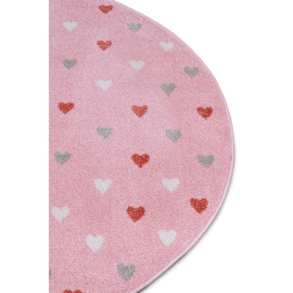 Tappeto rosa per bambini ø 100 cm Little Hearts - Hanse Home-image-1