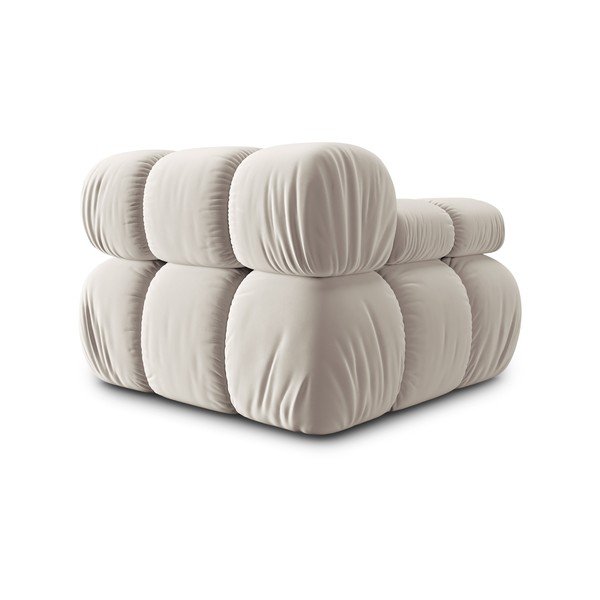 Parte divano componibile beige (con penisola a sinistra) con rivestimento in velluto Bellis – Micadoni -image-4