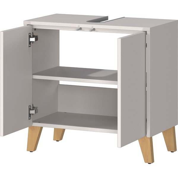 Mobile da lavabo color crema opaco 60x59 cm Arnea – Germania-image-3