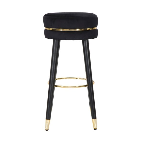 Sedia da bar nera/dorata in imbottito (altezza della seduta 74 cm) Paris – Mauro Ferretti-image-3
