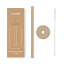 Cannuccia in silicone con scopino per pulizia e tappo inclusi Milk Coffee – Muuki