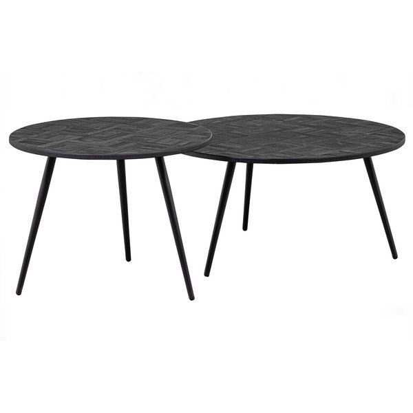 Tavolino rotondo in teak nero ø 74 cm Leo - WOOOD-image-4