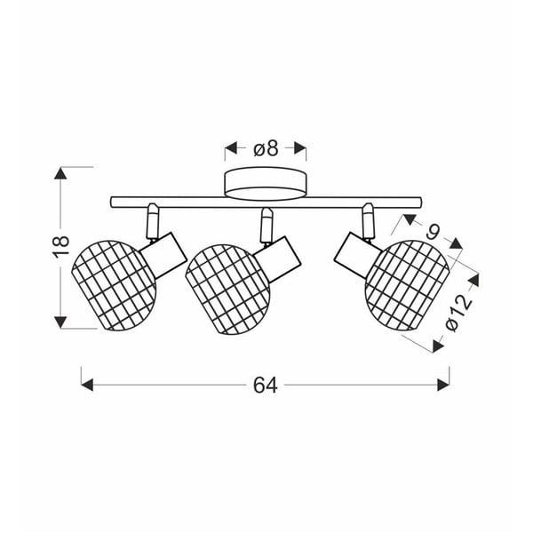 Lampada da soffitto nera e crema con paralume in metallo e rattan ø 12 cm Tajga - Candellux Lighting-image-3