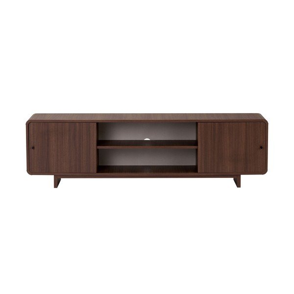 Mobile TV colore naturale scuro con effetto noce 180x52x34 cm Mirel – Nordure-image-4