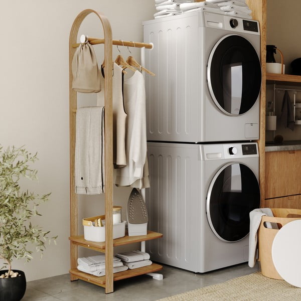 Set di mobili da ingresso di colore naturale in frassino massiccio 37x167x54 cm Bellwood – Umbra-image-1