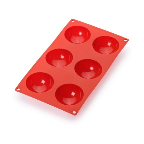 Stampo in silicone rosso per 6 mini dessert - Lékué
