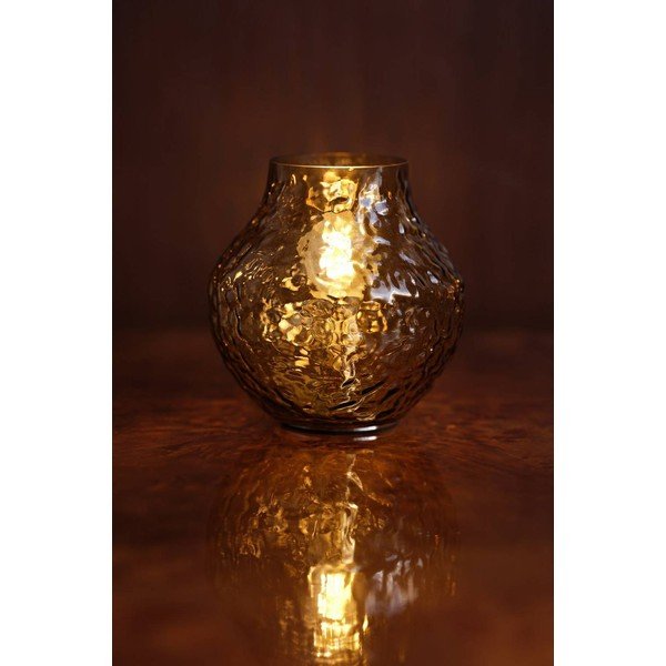 Lampada da tavolo color ambra in vetro (altezza totale 15 cm) Breen – Jotex-image-1