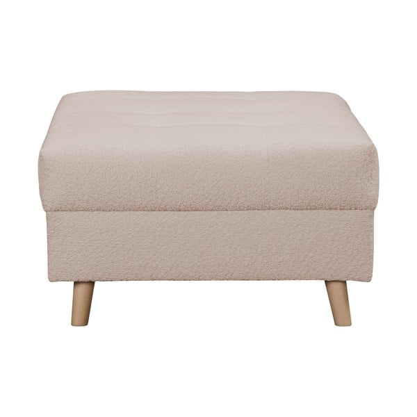 Sgabello in tessuto bouclé beige Ariella - Ropez-image-3