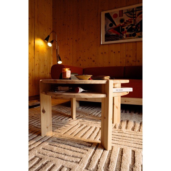 Tavolino da salotto rotondo colore naturale chiaro in pino massiccio ø 70 cm Tuck – Karup-image-1
